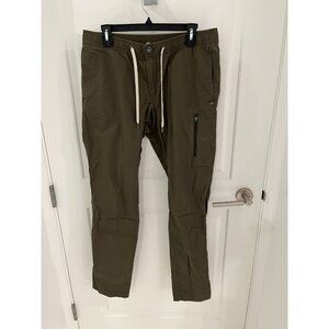 NWOT Vuori Men's Large Ripstop Pants Style V412 Green Athletic Drawstring